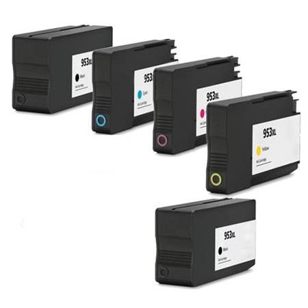 Product image for 999inks Compatible Multipack HP 953XL 1 Full Set + 1 Extra Black Inkjet Printer Cartridges - Small