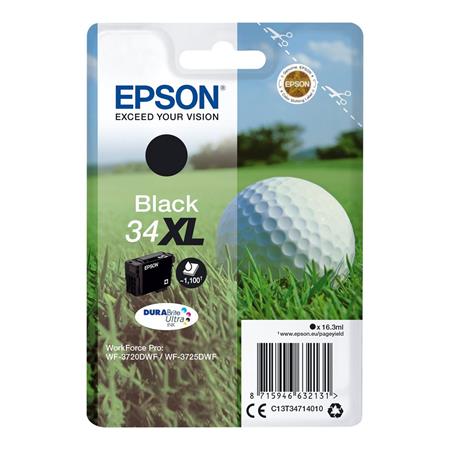 Product image for Epson 34XL (T3471) Black Original DURABrite Ultra High Capacity Ink Cartridge (Golf Ball) - Small