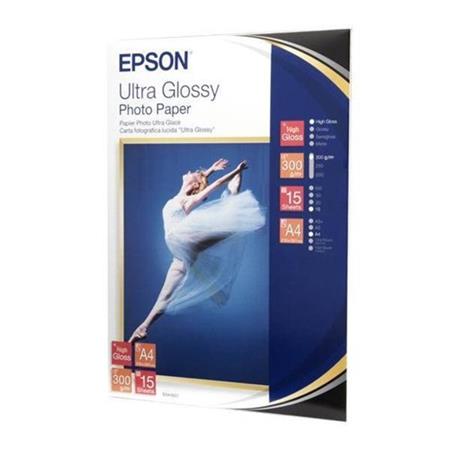 Product image for Epson (A4) Ultra Glossy Photo Paper (15 Sheets) 300gsm (White) - Small