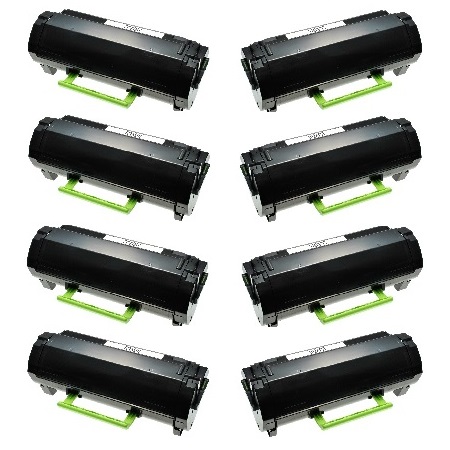Product image for 999inks Compatible Eight Pack Lexmark 602 Black Laser Toner Cartridges - Small