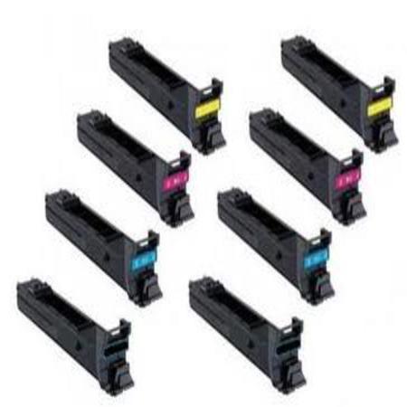 Product image for 999inks Compatible MultiPack Konica Minolta A0DK152B/Y 2 Full Sets High Capacity Laser Toner Cartridges - Small
