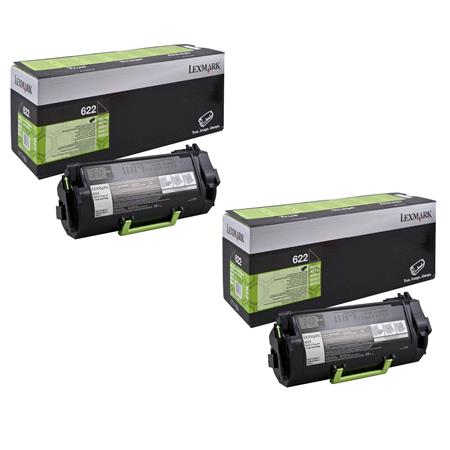 Product image for Lexmark 62D2000 Black Original Return Program Laser Toner Cartridge Twin Pack - Small
