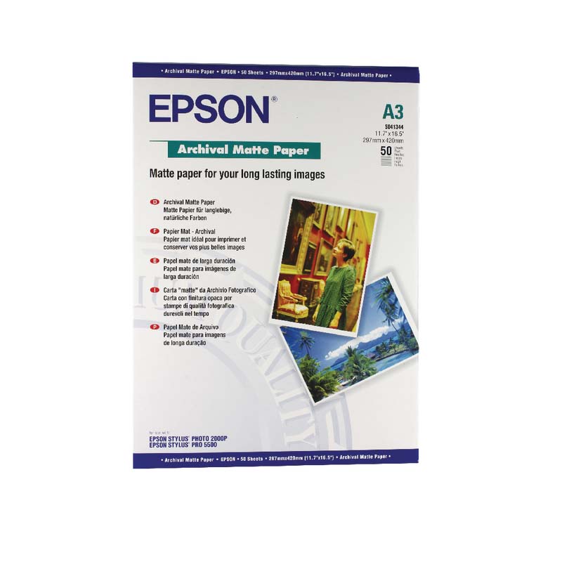 Product image for Epson S041344 A3 Archival Matte Paper (50 Sheets) - Small