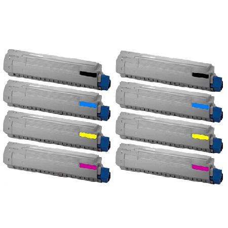 Product image for 999inks Compatible MultiPack Oki 440592 2 Full Sets Laser Toner Cartridges - Small