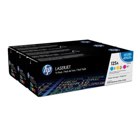 Product image for HP 125A Cyan/Magenta/Yellow Original Toner Cartridges - Tri-Pack (CF373AM) - Small