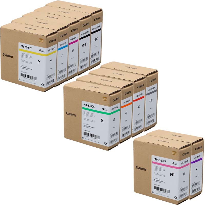 Product image for Canon PFI-2300 Full Set Original Inkjet Printer Cartridges - Small