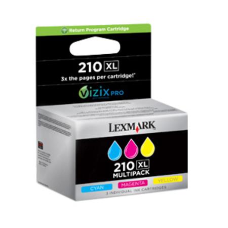 Product image for Lexmark No.210XL Colour MultiPack Original High Capacity Return Program Ink Cartridge - Small