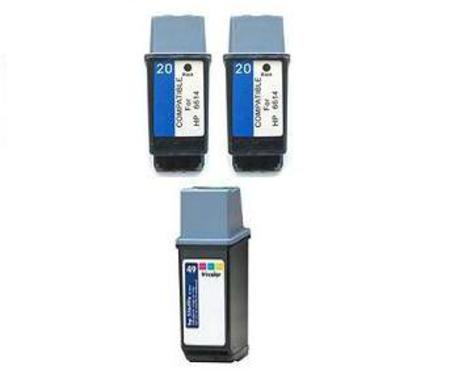 Product image for 999inks Compatible Multipack HP 20/49 Full Set + 1 Extra Black Inkjet Printer Cartridges - Small