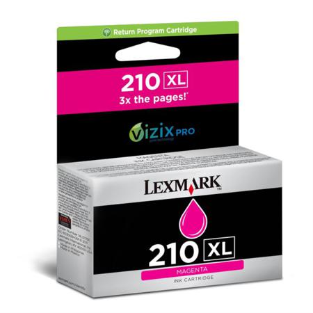 Product image for Lexmark No.210XL Magenta Original High Capacity Return Program Ink Cartridge - Small