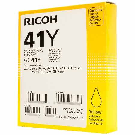 Product image for Ricoh 405764 Yellow Original Standard Capacity Ink Cartridge - Small