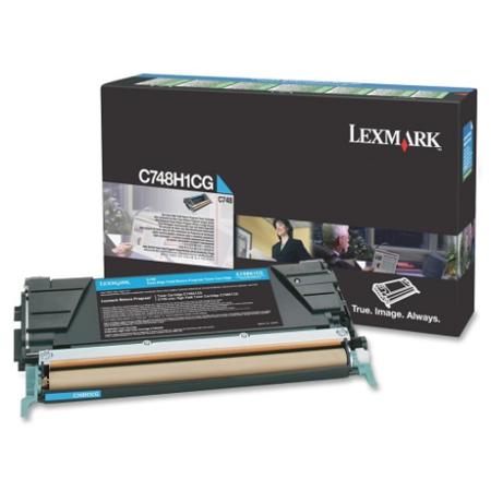 Product image for Lexmark C748H1CG Cyan Original High Capacity Return Program Toner Cartridge - Small