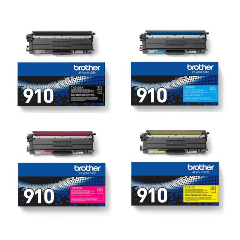Product image for Brother TN910BK/Y Full Set Original Toner Cartridges - Small