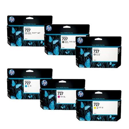 Product image for HP 727 Full Set Original Extra High Capacity Inkjet Printer Cartridges - Small
