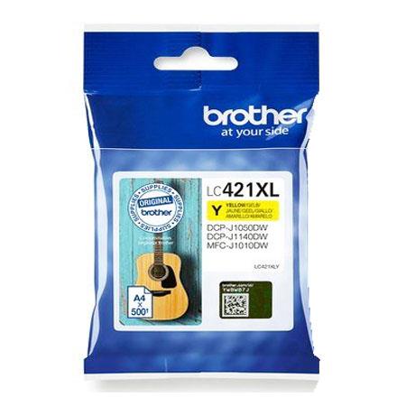 Product image for Brother LC421XLY Yellow Original High Capacity Ink Cartridge - Small