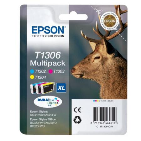 Product image for Epson T1306 (T130640) Extra High Capacity Original Ink Cartridge Multi Pack (Stag) - Small