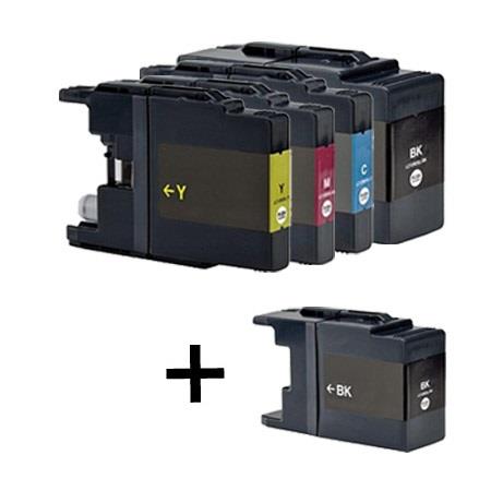 Product image for 999inks Compatible Multipack Brother LC1240 1 Full Set + 1 FREE Black Set Inkjet Printer Cartridges - Small