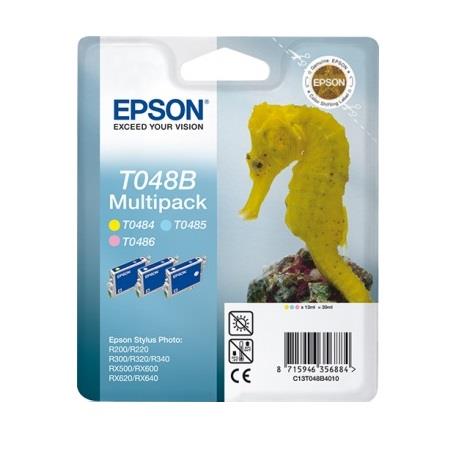 Product image for Epson T048B Colour Original Ink Cartridge Triple Pack (Light Cyan Light Magenta Yellow) (Seahorse) (T048140) - Small