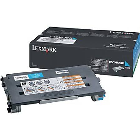 Product image for Lexmark C500H2CG Cyan Original High Capacity Toner Cartridge - Small
