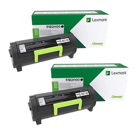 Product image for Lexmark 51B2H00 Black High Capacity Original Laser Toner Twin Pack - Small