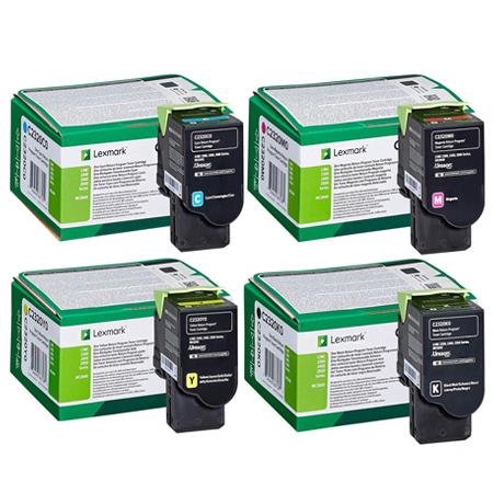 Product image for Lexmark C2320K0/Y0 Full Set Original Standard Capacity Laser Toner Cartridges - Small