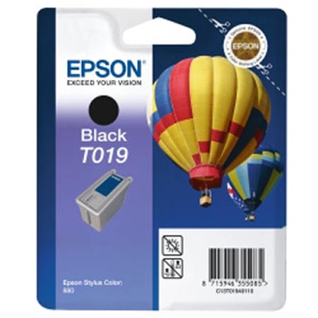 Product image for Epson T019 Black Original Ink Cartridge (Hot Ait Baloon) (T019401) - Small