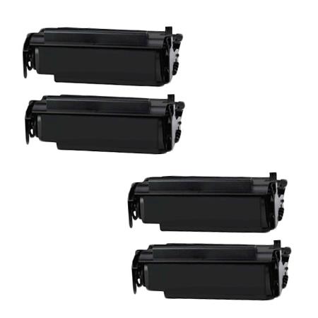 Product image for 999inks Compatible Quad Pack Lexmark 12A4715 Black High Capacity Laser Toner Cartridges - Small