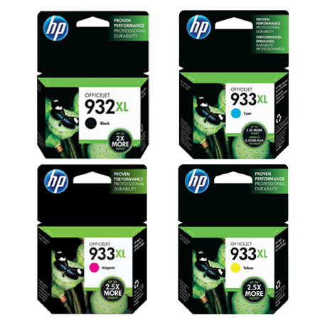 Product image for HP 932XL/933XL (C2P42AE) Full Set Original High Capacity Inkjet Printer Cartridges - Small