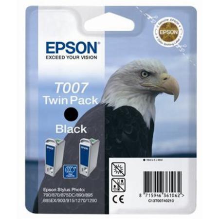 Product image for Epson T007 Black Original Ink Cartridge Twin Pack (Eagle) (T007401) - Small