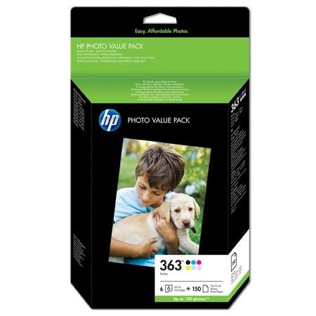 Product image for HP Q7966EE (HP 363) Value Pack - 6 Cartridges + Photo Paper (Q7966EE) - Small