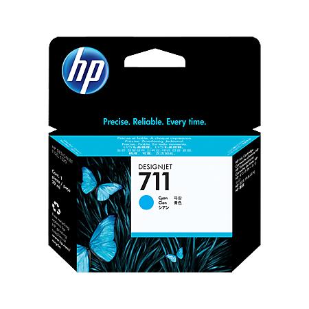 Product image for HP 711 Cyan Original Standard Capacity Ink Cartridge (CZ130A) - Small