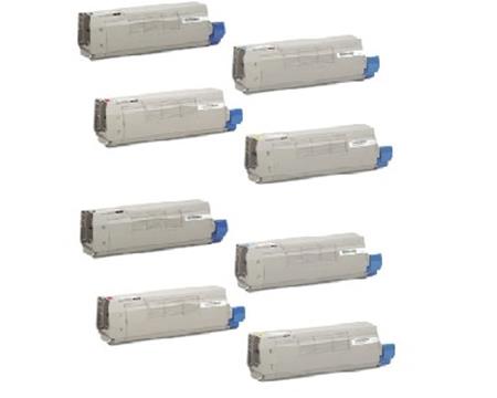 Product image for 999inks Compatible Multipack OKI 44318605/08 2 Full Sets Laser Toner Cartridges - Small