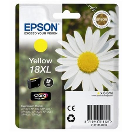 Product image for Epson 18XL (T18144010) Yellow Original Claria Home High Capacity Ink Cartridge (Daisy) - Small