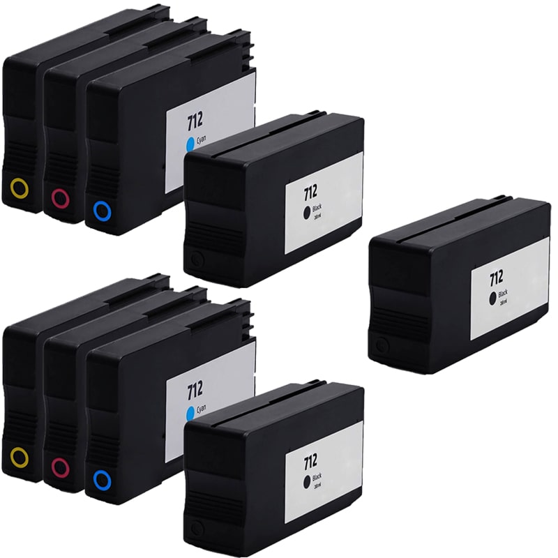 Product image for 999inks Compatible Multipack HP 712 2 Full Sets + 1 Extra Black High Capacity Inkjet Printer Cartridges - Small