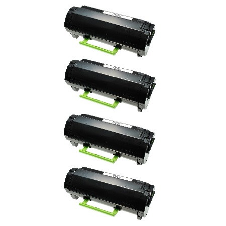 Product image for 999inks Compatible Quad Pack Lexmark 602 Black Laser Toner Cartridges - Small