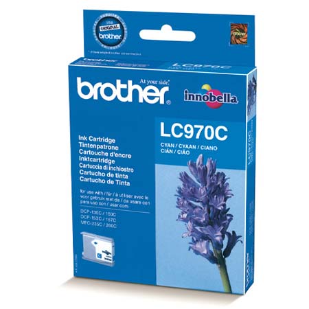 Product image for Brother LC970C Cyan Original Printer Ink Cartridge (LC-970C) - Small