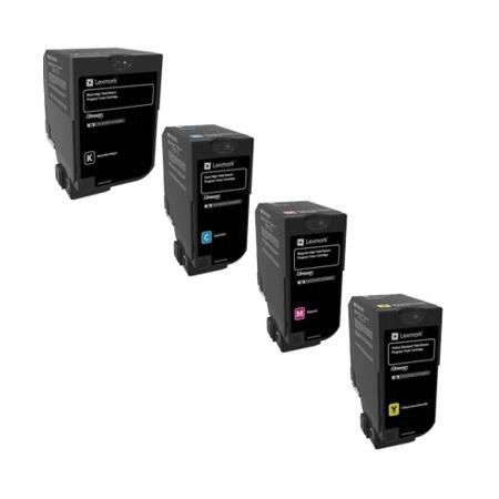 Product image for Lexmark 74C2SK0/Y0 Full Set Standard Capacity Original Laser Toner Cartridges - Small