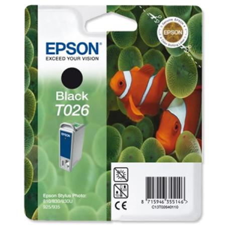 Product image for Epson T026 Black Original Ink Cartridge (Fish) (T026401) - Small