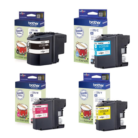 Product image for Brother LC22U Full Set Original Inkjet Printer Cartridges - Small