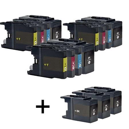 Product image for 999inks Compatible Multipack Brother LC1280 3 Full Sets + 3 FREE Black Inkjet Printer Cartridges - Small