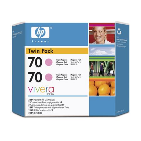 Product image for HP 70Light Magenta Original Ink Cartridge(Twin Pack) (CB346A) - Small