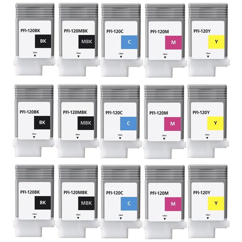Product image for 999inks Compatible Multipack Canon PFI-120BK and PFI-120MBK/C/M/Y 3 Full Sets Inkjet Printer Cartridges - Small