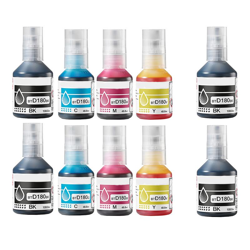 Product image for 999inks Compatible Multipack Brother BTD180BK/C/M/Y 2 Full Sets + 2 FREE Black Original Ink Bottles - Small