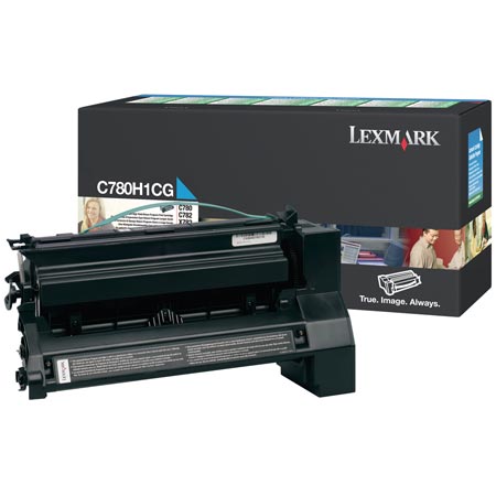 Product image for Lexmark C780H2CG Cyan Original High Capacity Toner Cartridge - Small