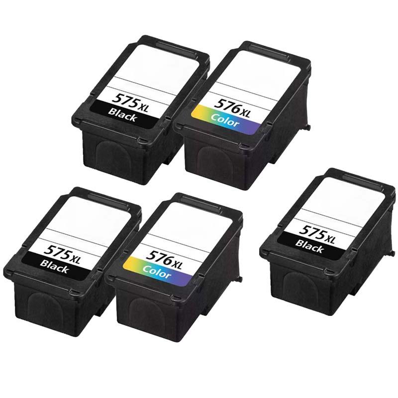 Product image for 999inks Compatible Multipack Canon PG-575XL and CL-576XL 2 Full Sets + 1 EXTRA Black Inkjet Printer Cartridges - Small