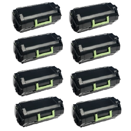 Product image for 999inks Compatible Eight Pack Lexmark 522X Black Laser Toner Cartridges - Small