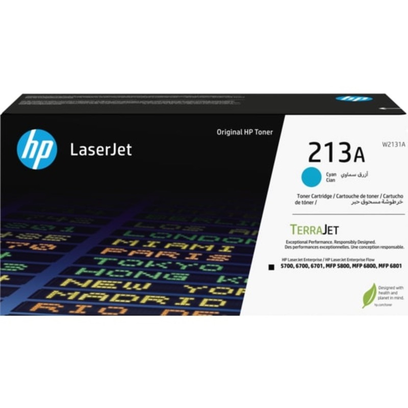 Product image for HP 213A (W2131A) Cyan Original Standard Capacity Toner Cartridge - Small
