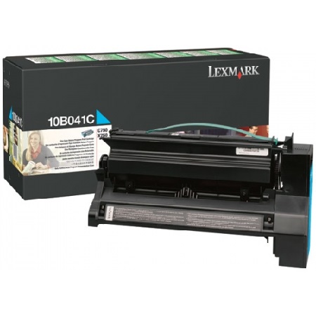 Product image for Lexmark 10B041C Cyan Original Return Program Toner Cartridge - Small