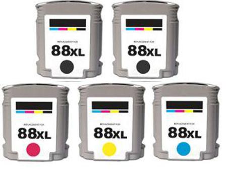 Product image for 999inks Compatible Multipack HP 88XL 1 Full Set + 1 Extra Black Inkjet Printer Cartridges - Small