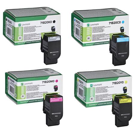 Product image for Lexmark 71B20K0/Y0 Full Set Original Laser Toner Cartridges - Small