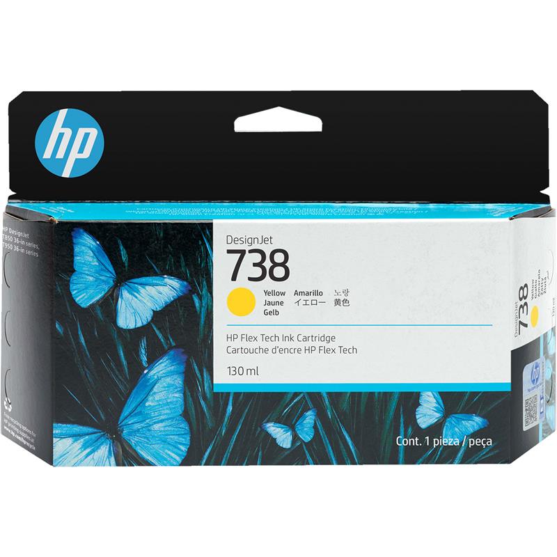 Product image for HP 738 Yellow Original Standard Capacity Ink Cartridge (498N7A) - Small